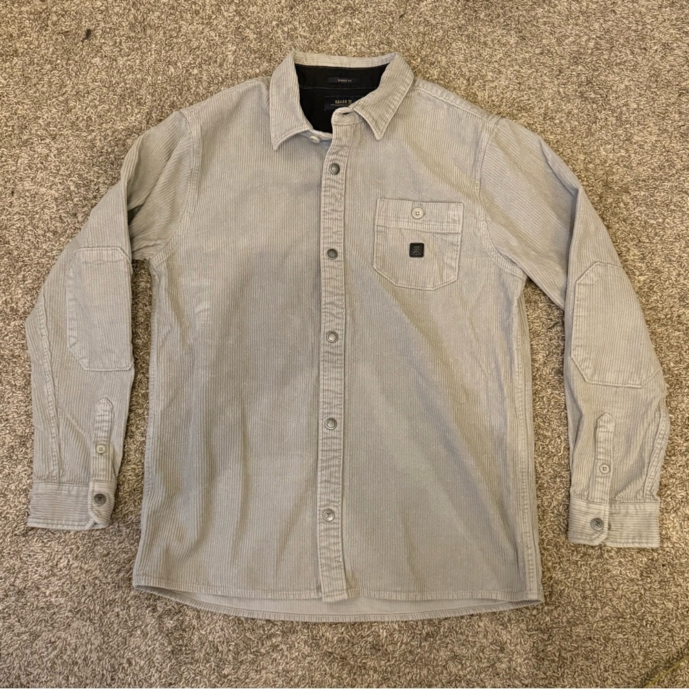 Roark Corduroy Long Sleeve Shirt Grey Medium